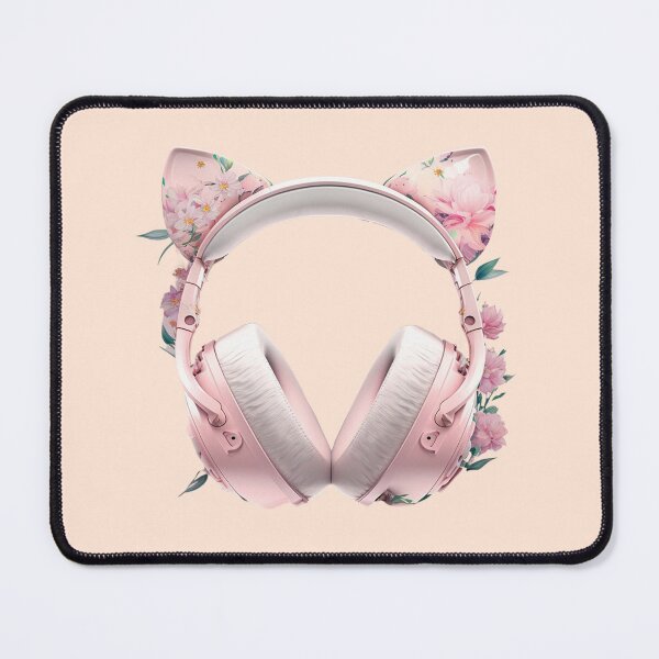 Item preview, Pink cat ears gaming headset -Floral- designed and sold by PassionPalette.