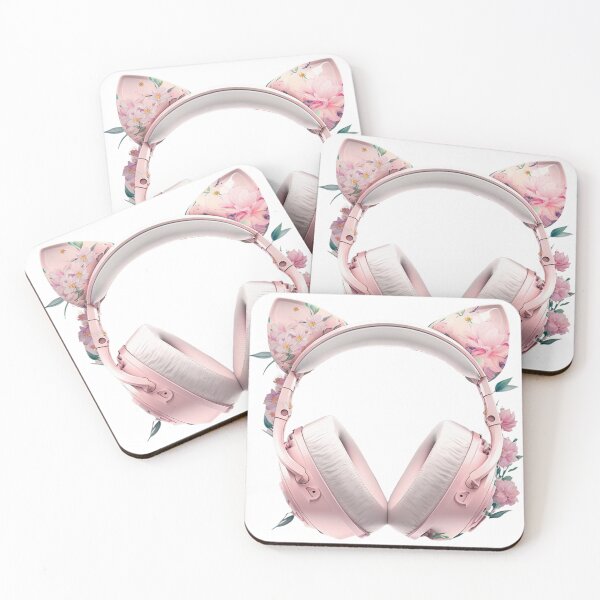 Item preview, Pink cat ears gaming headset -Floral- designed and sold by PassionPalette.