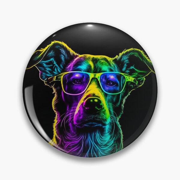 Item preview, Stylish Colorful Dog with Sunglasses designed and sold by CybRunner.