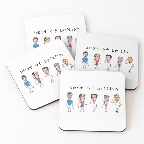 Item preview, Best of British tennis players - Cam Norrie, Emma Raducanu, Andy Murray, Johanna Konta, Dan Evans caricatures designed and sold by dizzycatbiz.