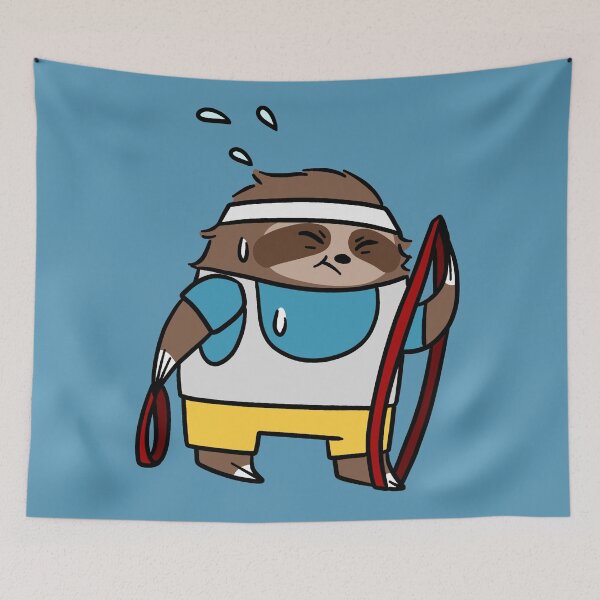 Item preview, Sloth with Fitness Resistance Bands designed and sold by SaradaBoru.