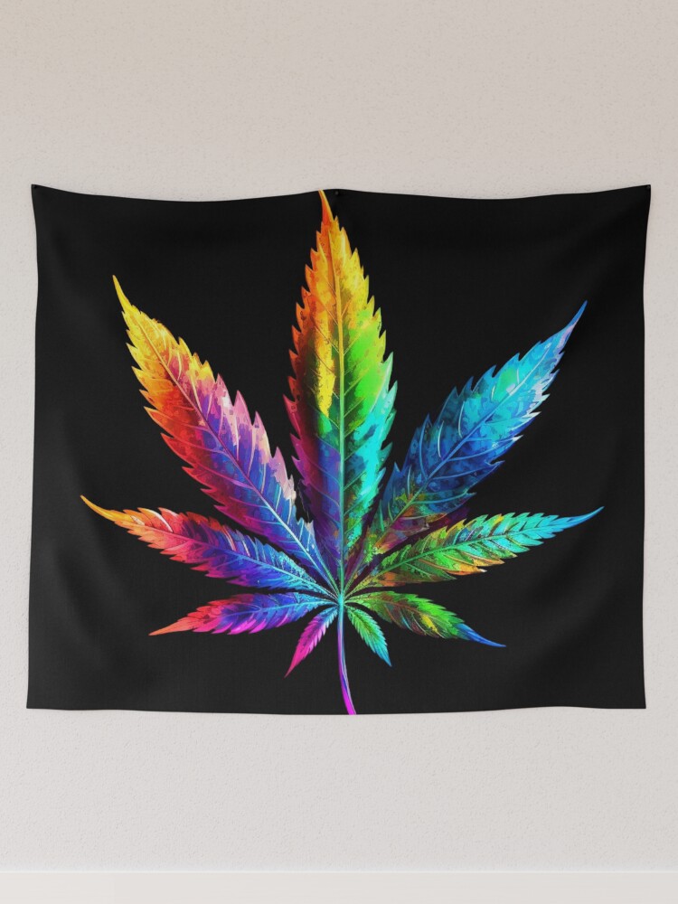 Cannabis Leaf Tie Dye Tapestry #7 (Dharma Trading Co. Size 44