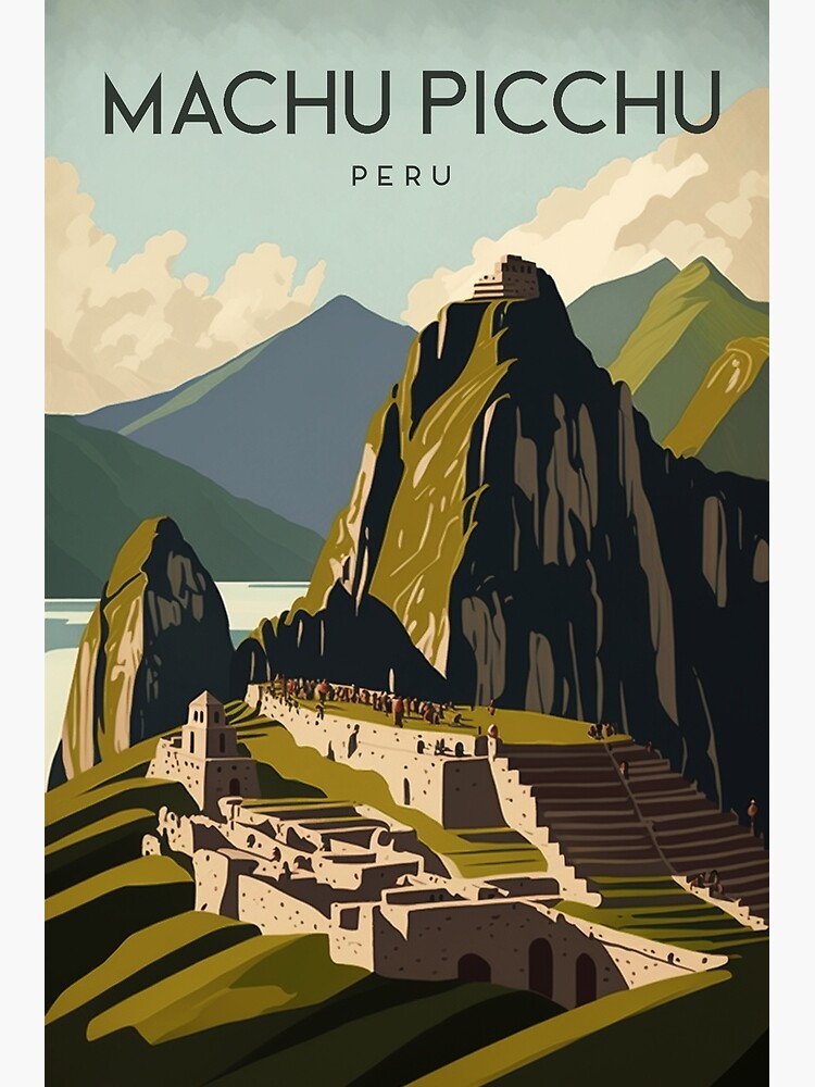 Disover Machu Picchu Peru Travel Poster Premium Matte Vertical Poster
