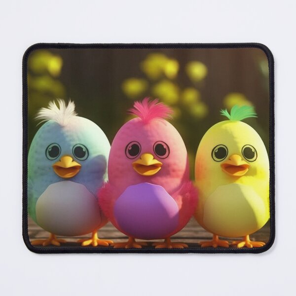 Item preview, cute multicolor easter chickens designed and sold by EmeraldeaArt.