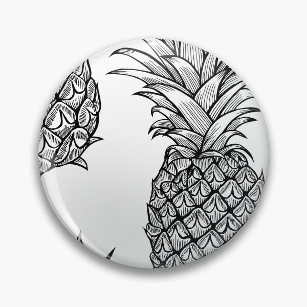 Item preview, Black on White Pineapple Pattern designed and sold by KatsCanvas.