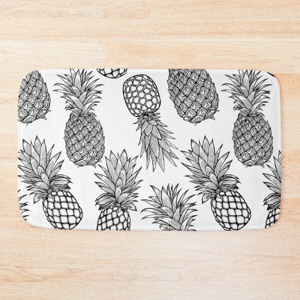 Item preview, Black on White Pineapple Pattern designed and sold by KatsCanvas.
