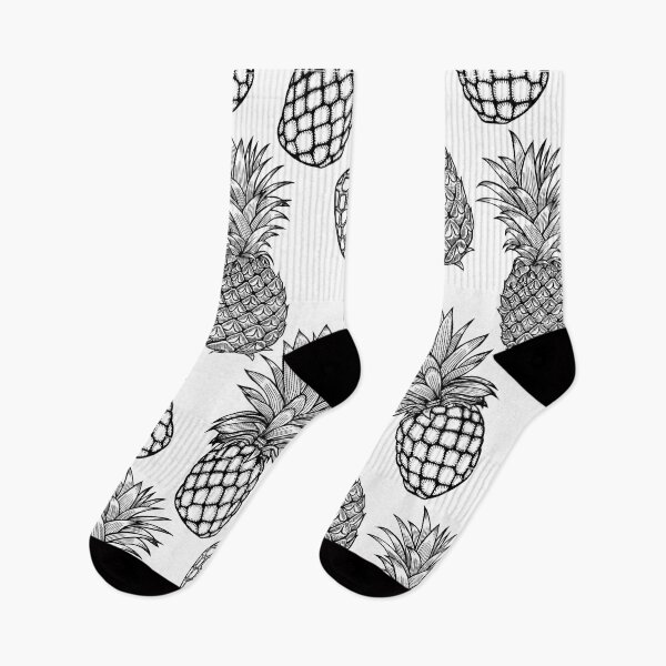 Item preview, Black on White Pineapple Pattern designed and sold by KatsCanvas.