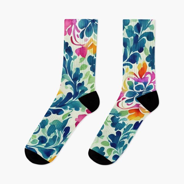 Item preview, Colorful damask pattern, watercolor oriental flowers designed and sold by patterncrow.