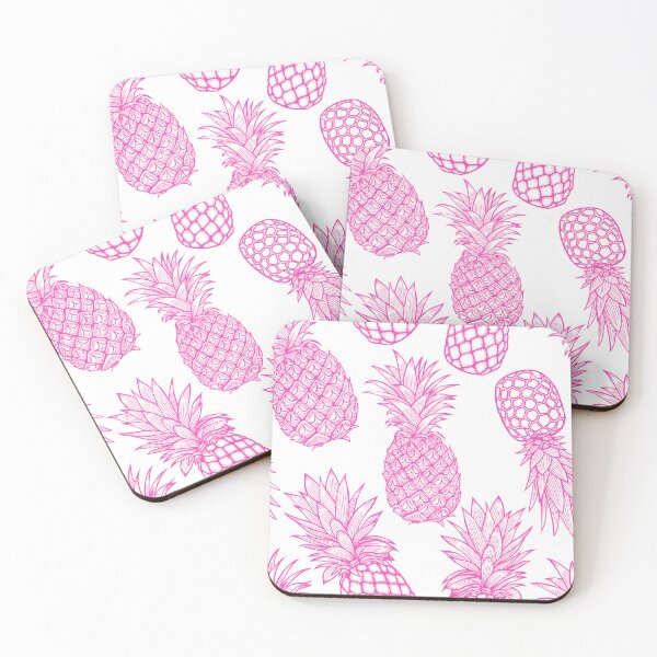 Item preview, Pink on White Pineapple Pattern designed and sold by KatsCanvas.