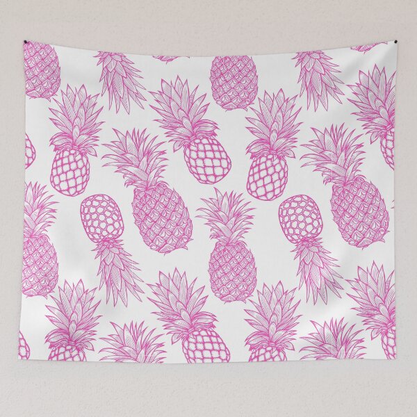 Item preview, Pink on White Pineapple Pattern designed and sold by KatsCanvas.