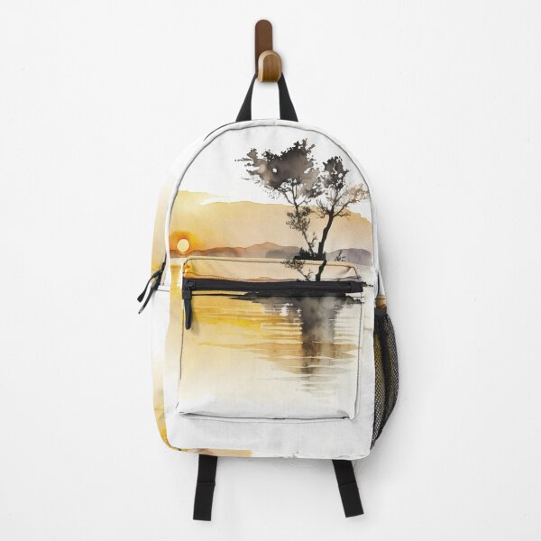 Item preview, Sunset on Lake Minimalist Watercolor designed and sold by Wall-Art-Design.