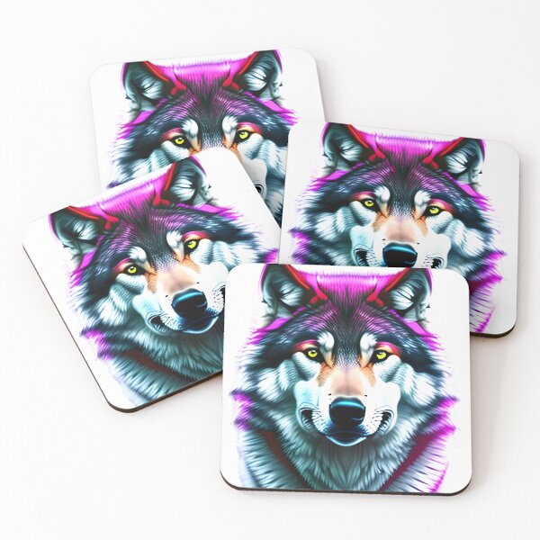 Item preview, wolf in beautiful and colorful look designed and sold by worldshopcolor.