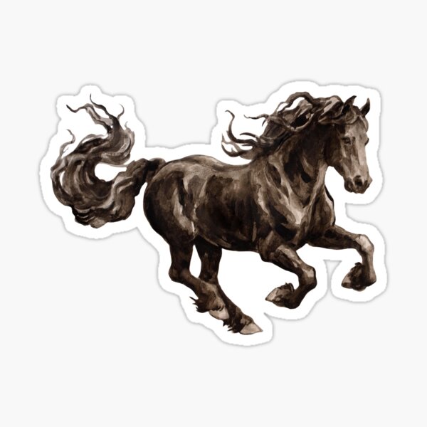 Heiheiup Running Mural Decal Horse Wall Sticker Black Removable