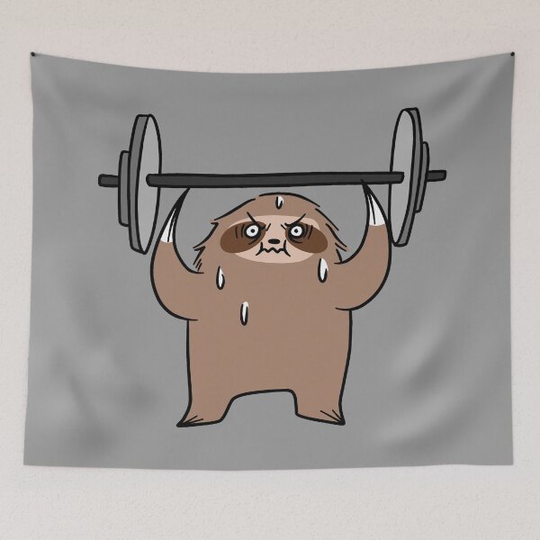 Item preview, Sloth Lifting a Barbell designed and sold by SaradaBoru.