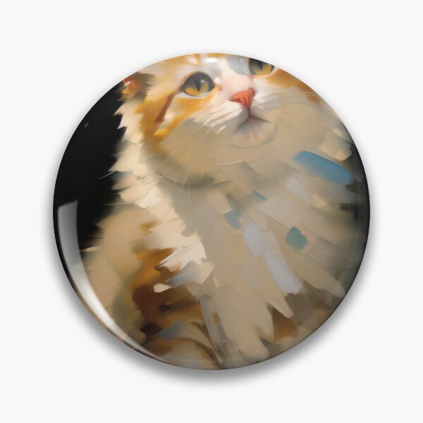 Item preview, Feline Vigilance: A watchful kitty oil painting designed and sold by KH-GardenEden.