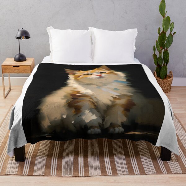 Item preview, Feline Vigilance: A watchful kitty oil painting designed and sold by KH-GardenEden.
