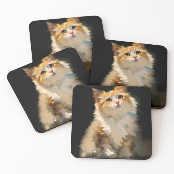 Item preview, Feline Vigilance: A watchful kitty oil painting designed and sold by KH-GardenEden.