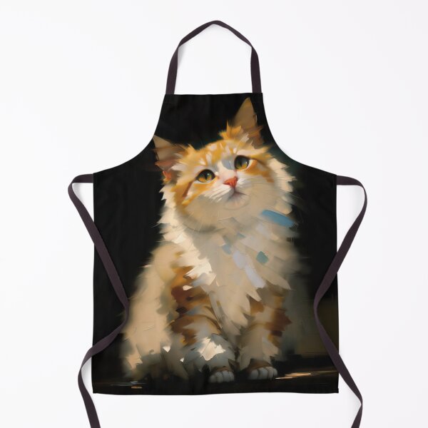 Item preview, Feline Vigilance: A watchful kitty oil painting designed and sold by KH-GardenEden.