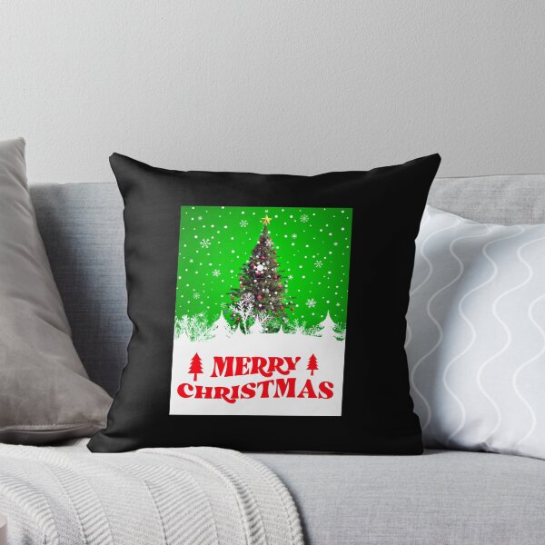 Item preview, Merry Christmas Tree Green Snow Background designed and sold by teewearstyle.