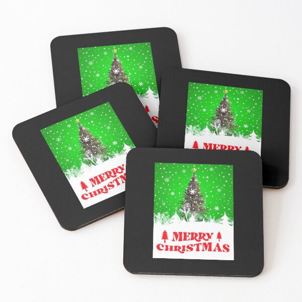 Item preview, Merry Christmas Tree Green Snow Background designed and sold by teewearstyle.