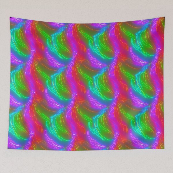 Item preview, Colourfull neon raindbow lines infinite pattern designed and sold by SJG-digital.