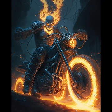 Artwork thumbnail, Ghost Rider by AIartCANVAS
