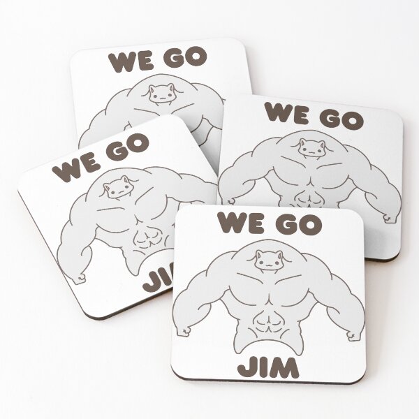 Item preview, WE GO JIM White Muscle Cat designed and sold by ahahaitsart.