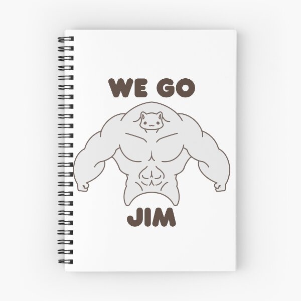 Item preview, WE GO JIM White Muscle Cat designed and sold by ahahaitsart.