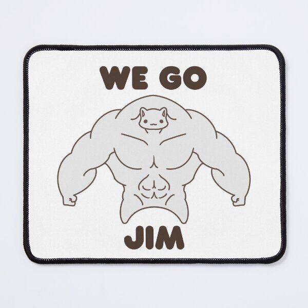 Item preview, WE GO JIM White Muscle Cat designed and sold by ahahaitsart.