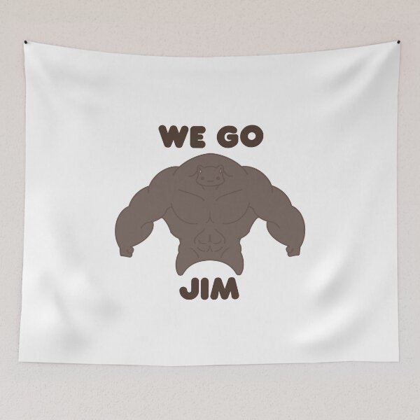 Item preview, WE GO JIM Black Muscle Cat designed and sold by ahahaitsart.