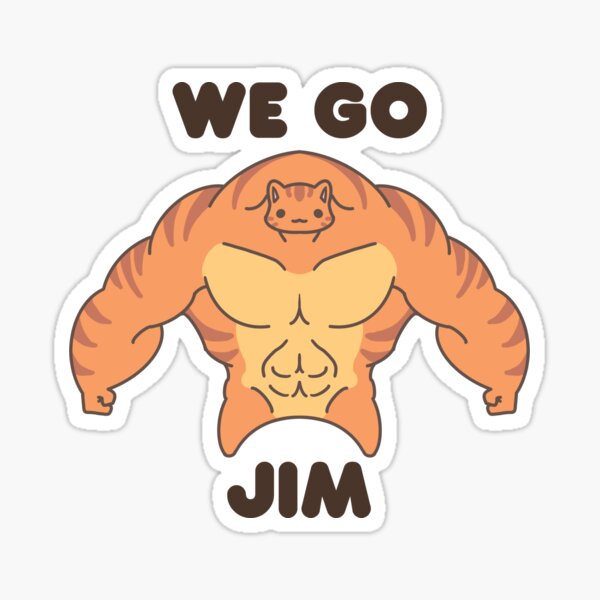 Item preview, WE GO JIM Orange Muscle Cat designed and sold by ahahaitsart.