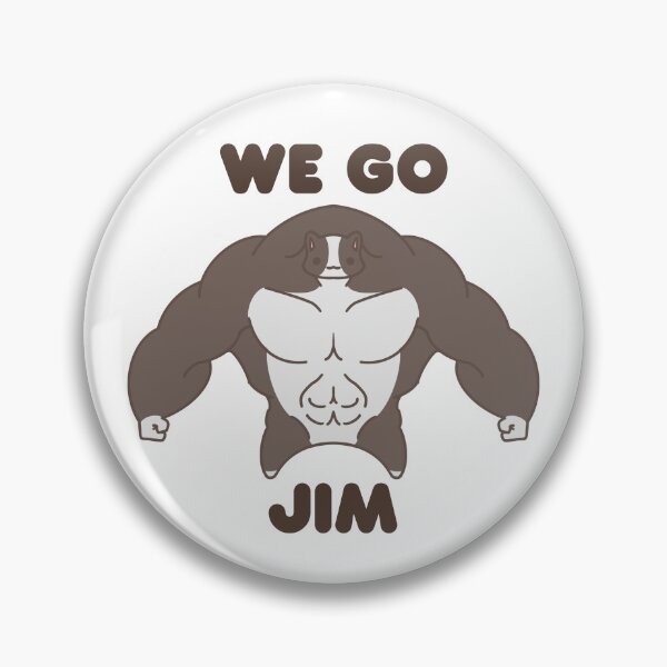 Item preview, WE GO JIM Black and White Muscle Cat designed and sold by ahahaitsart.