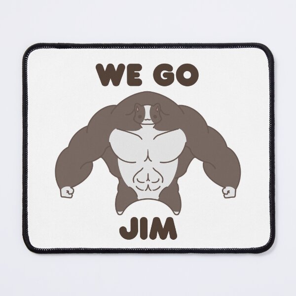 Item preview, WE GO JIM Black and White Muscle Cat designed and sold by ahahaitsart.