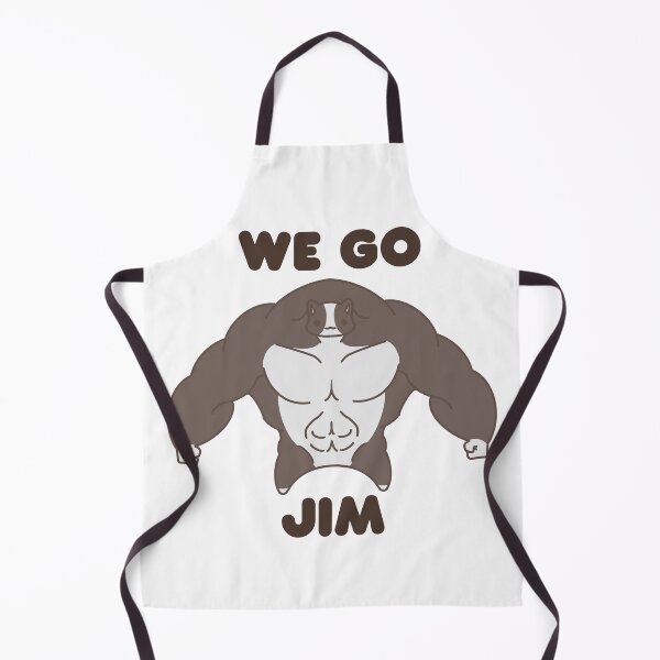 Item preview, WE GO JIM Black and White Muscle Cat designed and sold by ahahaitsart.
