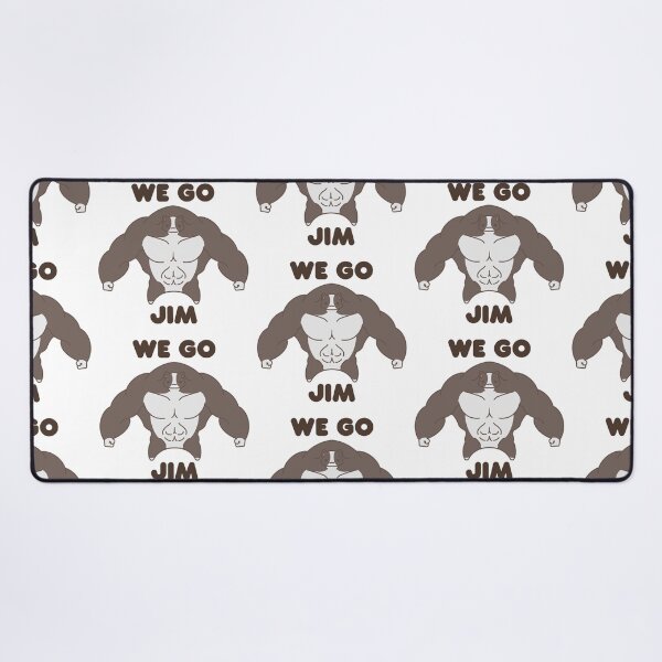 Item preview, WE GO JIM Black and White Muscle Cat designed and sold by ahahaitsart.