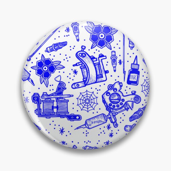 Item preview, Tattoo all-over print (deep blue)  designed and sold by RiotartSWE.