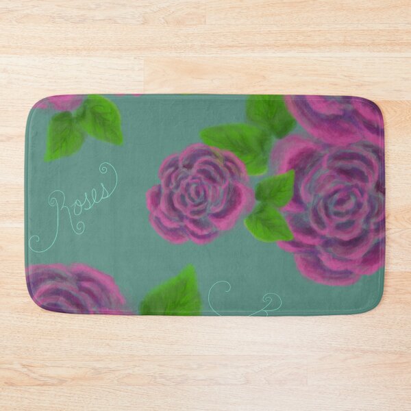 Item preview, Teal Mauve Digital Oil Painting Cursive Font Roses designed and sold by melissa-abbott.
