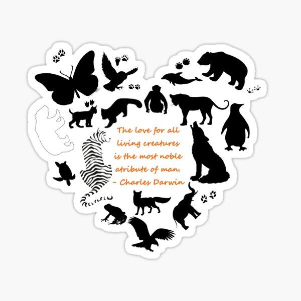 Love of the Animals Typography Sticker