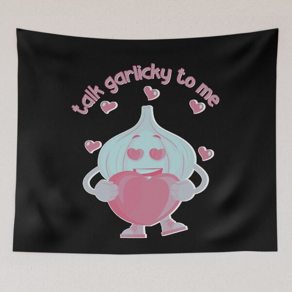 Item preview, Garlic Lovers Unite! Smiling Garlic with Hearts - Funny & Cute Garlic Pun designed and sold by ElLocoMus.