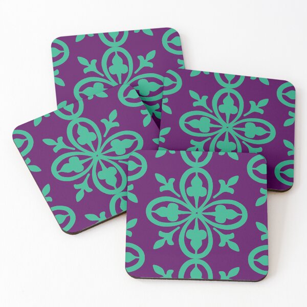 Item preview, Antique Clover, inspired by Art Nouveau era border - Teal designed and sold by NurturingSpirit.