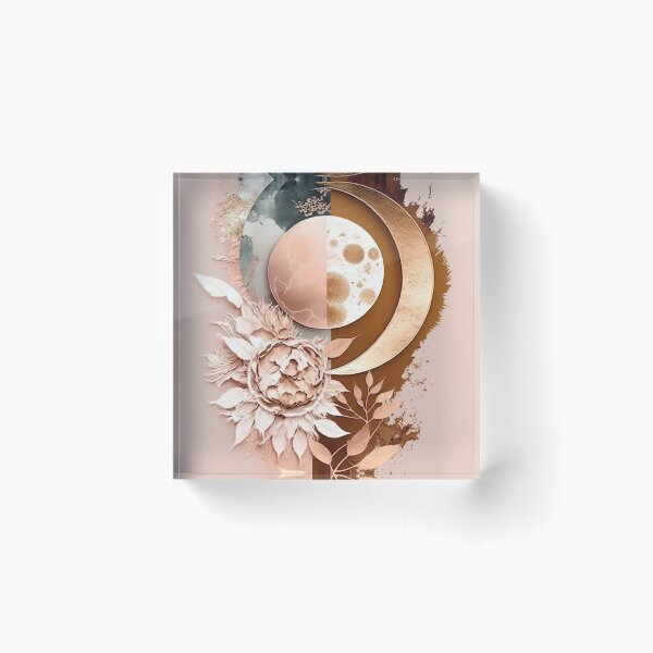 Celestial Crescent Acrylic Block