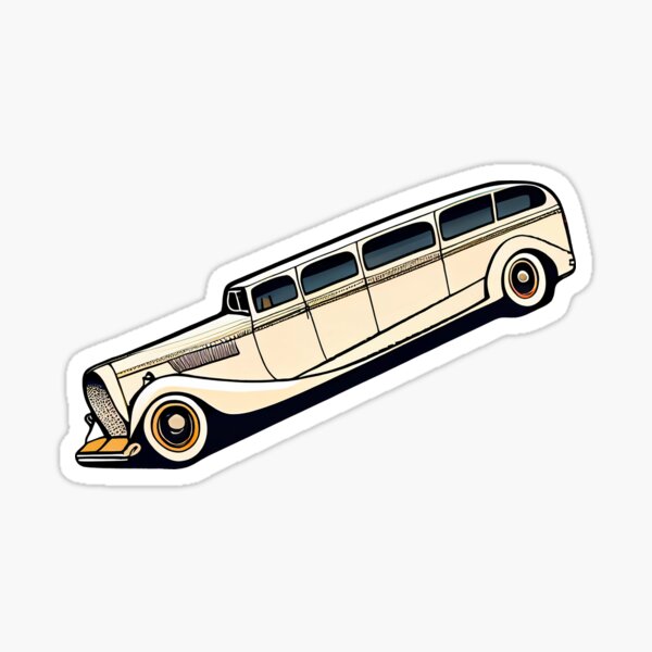 Vintage Travel, Elegant Stretch Limo Limousine Car Magnet