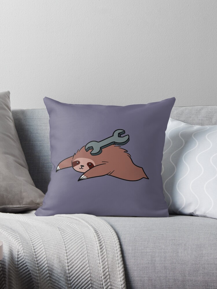 Fuzzy sloth clearance pillow