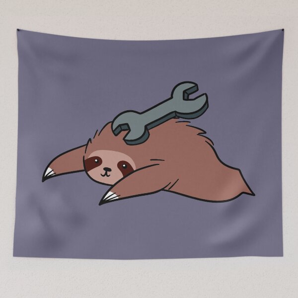 Item preview, Fuzzy Sloth with a Wrench designed and sold by SaradaBoru.