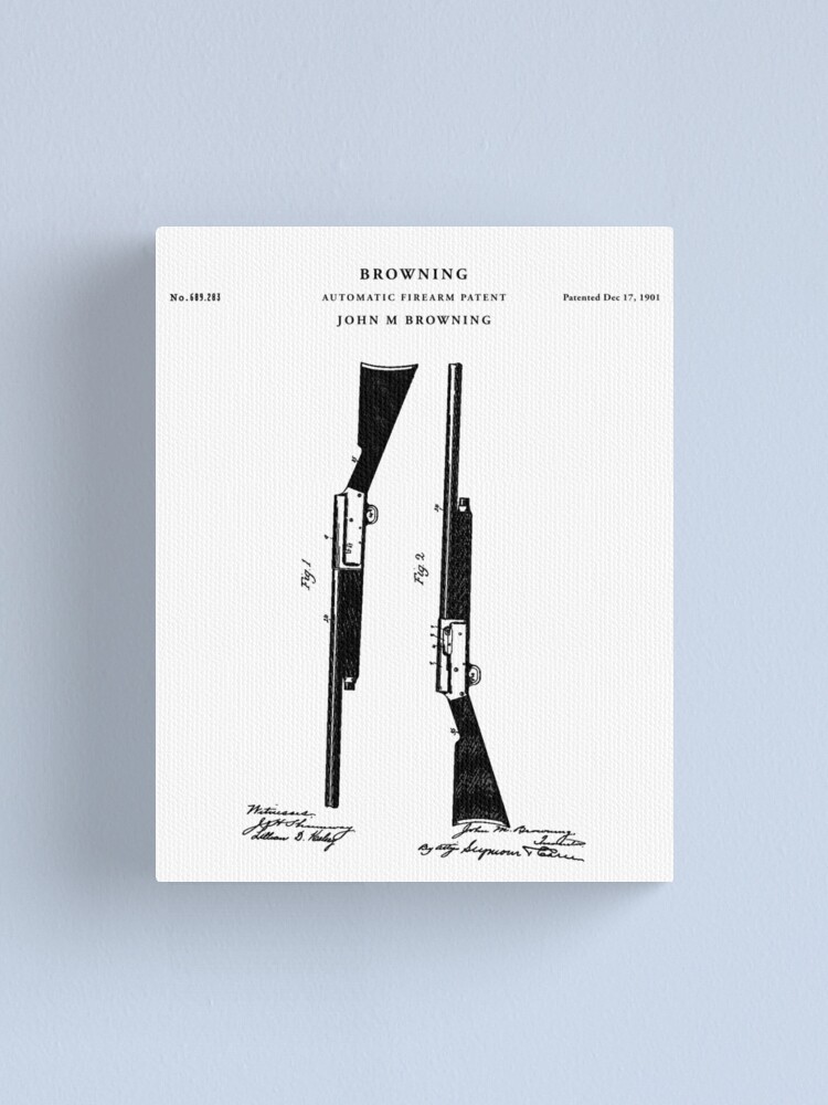 Browning Shotgun Patent Art Print 1 Shotgun Poster Garden Poster