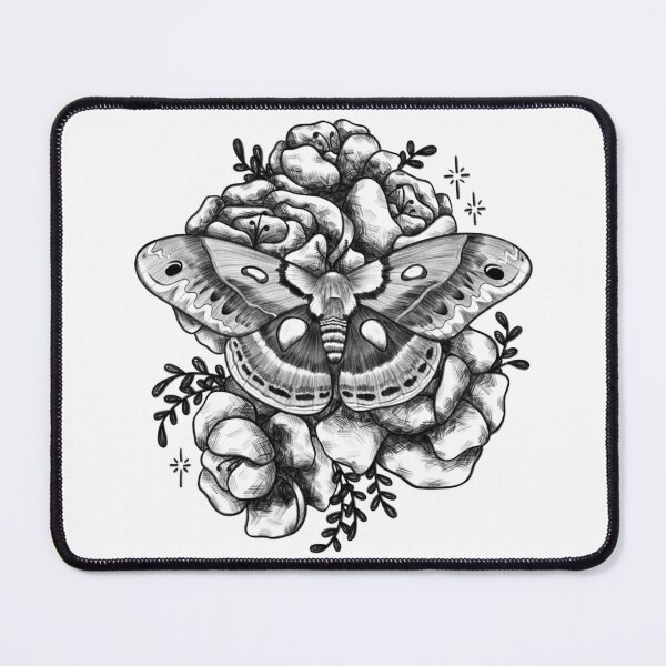 Item preview, Moth Peonies Illustration designed and sold by annexart.