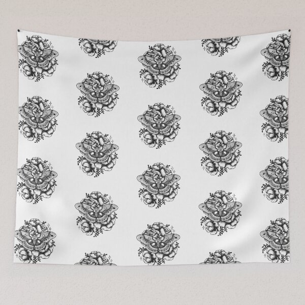 Item preview, Moth Peonies Illustration designed and sold by annexart.