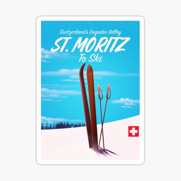 St. Moritz Switzerland ski poster Sticker