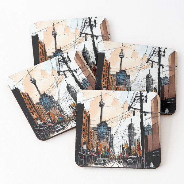 Item preview, Downtown Toronto Watercolor Art designed and sold by roamingpixel.