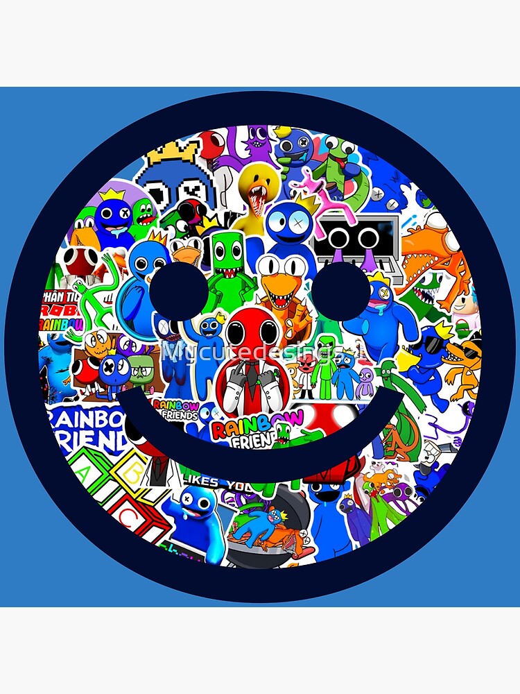 Colorful circular frame RAINBOW MONSTER with dark background, Blue Rainbow  Friends. Blue Roblox Rainbow Friends Character, roblox, video  game.Halloween  Art Board Print for Sale by Mycutedesings-1